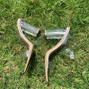 Clear chunky heels